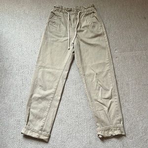 Mango beige baggy pants